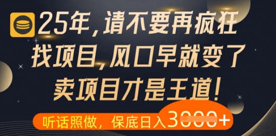 什么？25年你还在疯狂找项目做，醒醒吧，看完这些你全都懂了【揭秘】K叔网赚资源-网赚项目-副业赚钱-互联网创业-资源整合K叔网赚资源