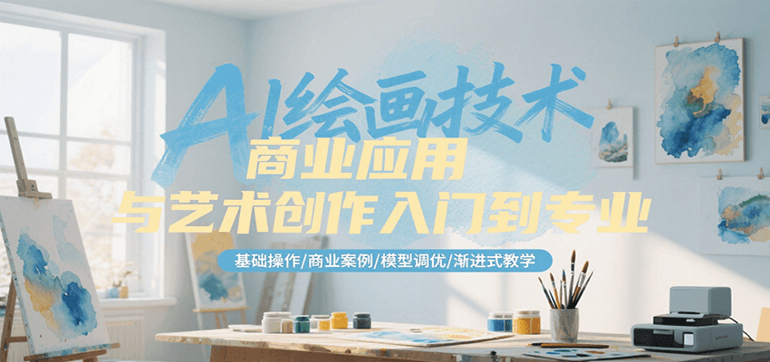 AI绘画技术商业应用与艺术创作入门到专业，基础操作/商业案例/模型调优/渐进式教学K叔网赚资源-网赚项目-副业赚钱-互联网创业-资源整合K叔网赚资源