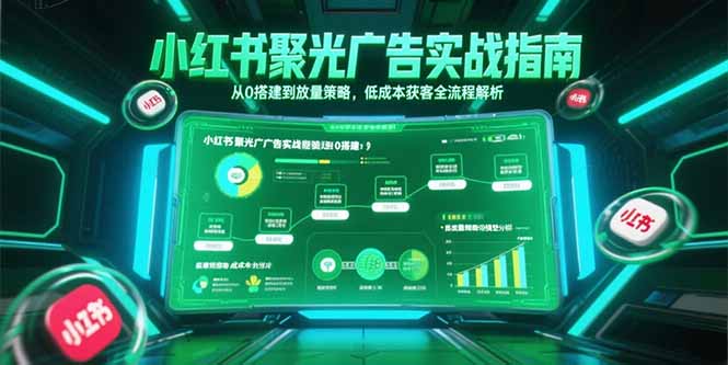 小红书聚光广告实战指南，从0搭建到放量策略，低成本获客全流程解析K叔网赚资源-网赚项目-副业赚钱-互联网创业-资源整合K叔网赚资源