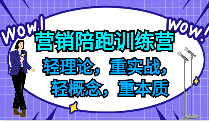 营销陪跑训练营，轻理论，重实战，轻概念，重本质，适合中小企业和初创企业的老板K叔网赚资源-网赚项目-副业赚钱-互联网创业-资源整合K叔网赚资源