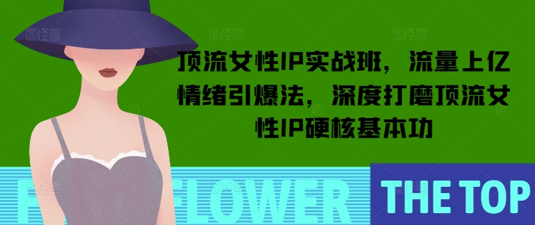 顶流女性IP实战班，流量上亿情绪引爆法，深度打磨顶流女性IP硬核基本功K叔网赚资源-网赚项目-副业赚钱-互联网创业-资源整合K叔网赚资源