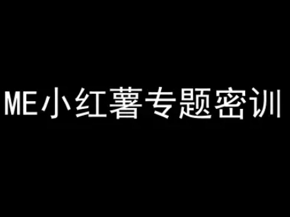 ME小红薯专题密训-小红书电商教程K叔网赚资源-网赚项目-副业赚钱-互联网创业-资源整合K叔网赚资源