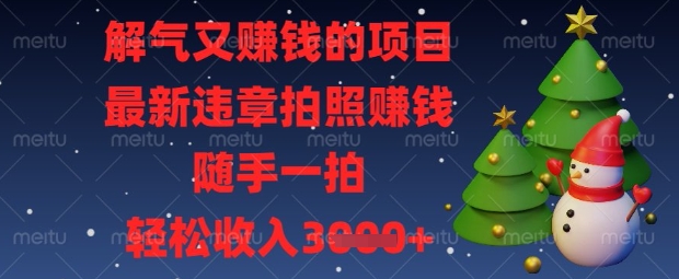 解气又挣钱的项目，最新违章拍照挣钱，随手一拍，轻松收入数张【揭秘】K叔网赚资源-网赚项目-副业赚钱-互联网创业-资源整合K叔网赚资源