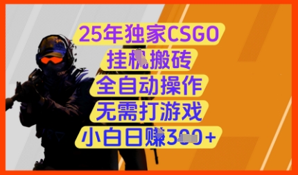 25年独家CSGO挂G搬砖，全自动操作，无需打游戏，小白日入3张+【揭秘】K叔网赚资源-网赚项目-副业赚钱-互联网创业-资源整合K叔网赚资源
