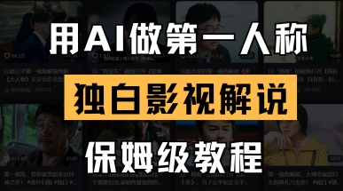 用AI做第一人称独白影视解说，手把手教学，保姆级教程K叔网赚资源-网赚项目-副业赚钱-互联网创业-资源整合K叔网赚资源