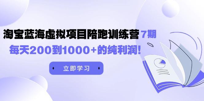 (9541期)黄岛主《淘宝蓝海虚拟项目陪跑训练营7期》每天200到1000+的纯利润K叔网赚资源-网赚项目-副业赚钱-互联网创业-资源整合K叔网赚资源
