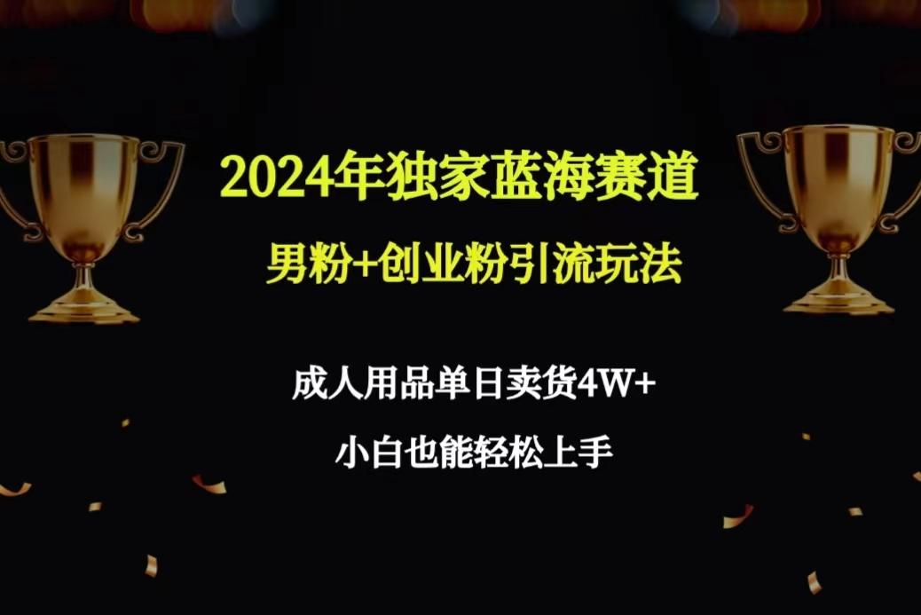 2024年独家蓝海赛道男粉+创业粉引流玩法，成人用品单日卖货4W+保姆教程K叔网赚资源-网赚项目-副业赚钱-互联网创业-资源整合K叔网赚资源
