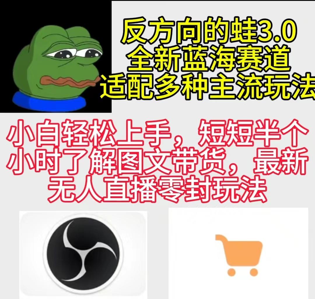(9485期)反方向的蛙3.0，图文最新玩法，变现多元化，新蓝海项目，小白轻松上手K叔网赚资源-网赚项目-副业赚钱-互联网创业-资源整合K叔网赚资源