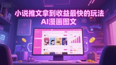 小说推文拿到收益最快的玩法，AI漫画图文K叔网赚资源-网赚项目-副业赚钱-互联网创业-资源整合K叔网赚资源