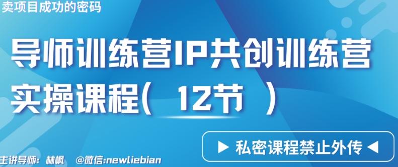 导师训练营3.0IP共创训练营私密实操课程(12节)-卖项目的密码成功秘诀【揭秘】K叔网赚资源-网赚项目-副业赚钱-互联网创业-资源整合K叔网赚资源