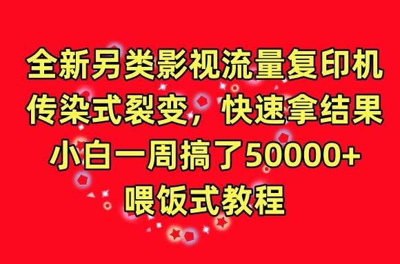 全新另类影视流量复印机，传染式裂变，快速拿结果，小白一周搞了50000+，喂饭式教程【揭秘】K叔网赚资源-网赚项目-副业赚钱-互联网创业-资源整合K叔网赚资源