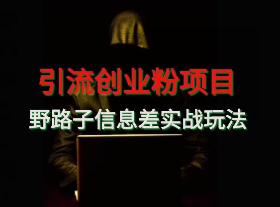 【引流创业粉】野路子信息差玩法实战教学K叔网赚资源-网赚项目-副业赚钱-互联网创业-资源整合K叔网赚资源