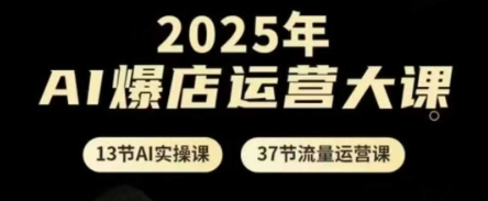 2025年AI爆店运营大课，13节AI实操课+37节流量运营课K叔网赚资源-网赚项目-副业赚钱-互联网创业-资源整合K叔网赚资源