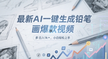 最新AI一键生成铅笔画爆款视频，多平台分发，日 入1k+，小白轻松上手【揭秘】K叔网赚资源-网赚项目-副业赚钱-互联网创业-资源整合K叔网赚资源