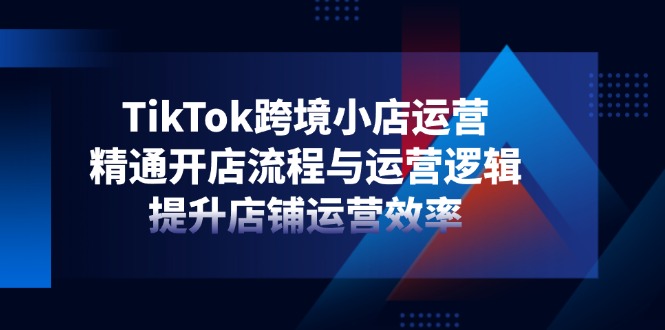 TikTok跨境小店运营，精通开店流程与运营逻辑，提升店铺运营效率K叔网赚资源-网赚项目-副业赚钱-互联网创业-资源整合K叔网赚资源