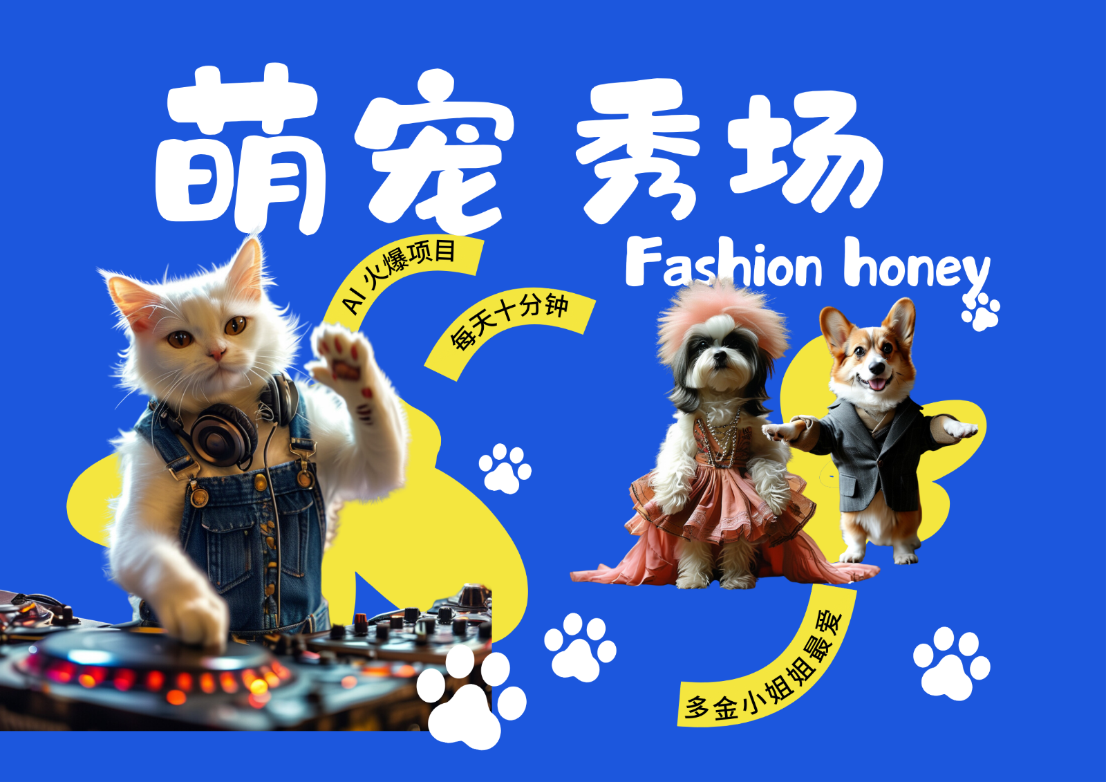 酷飒动物跳舞走秀 时尚喵FASHION汪 多金小姐姐最爱的 轻松月入破WK叔网赚资源-网赚项目-副业赚钱-互联网创业-资源整合K叔网赚资源