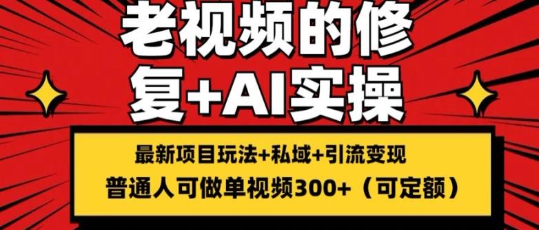 修复老视频的玩法，搬砖+引流的变现(可持久)，单条收益300+【揭秘】K叔网赚资源-网赚项目-副业赚钱-互联网创业-资源整合K叔网赚资源