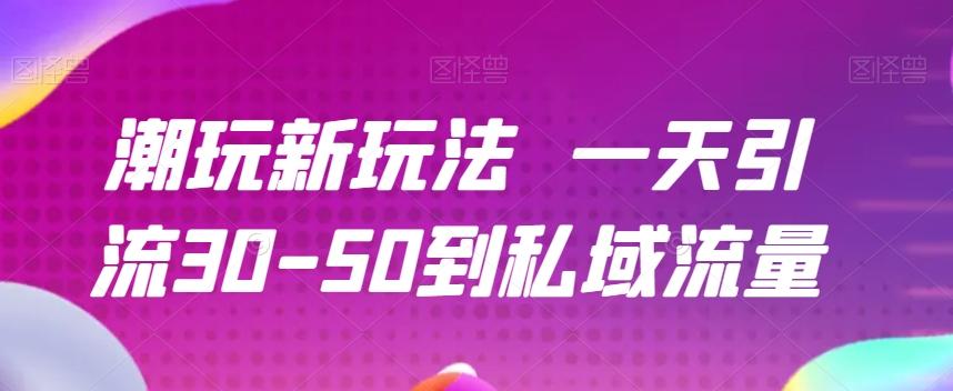 潮玩新玩法一天引流30-50到私域流量K叔网赚资源-网赚项目-副业赚钱-互联网创业-资源整合K叔网赚资源