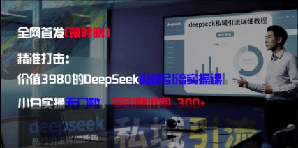 精准打击：价值3980的DeepSeek私域引流实操课，小白实操无门槛，日引精准粉300+K叔网赚资源-网赚项目-副业赚钱-互联网创业-资源整合K叔网赚资源