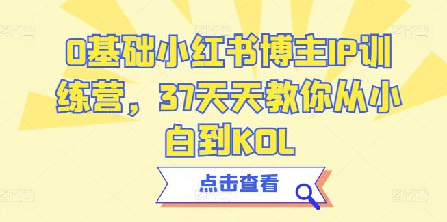 0基础小红书博主IP训练营，37天天教你从小白到KOLK叔网赚资源-网赚项目-副业赚钱-互联网创业-资源整合K叔网赚资源