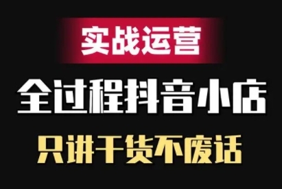 抖音小店精细化实战运营，只讲干货不废话K叔网赚资源-网赚项目-副业赚钱-互联网创业-资源整合K叔网赚资源
