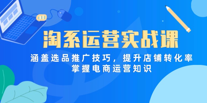 淘系运营实战课，涵盖选品推广技巧，提升店铺转化率，掌握电商运营知识K叔网赚资源-网赚项目-副业赚钱-互联网创业-资源整合K叔网赚资源