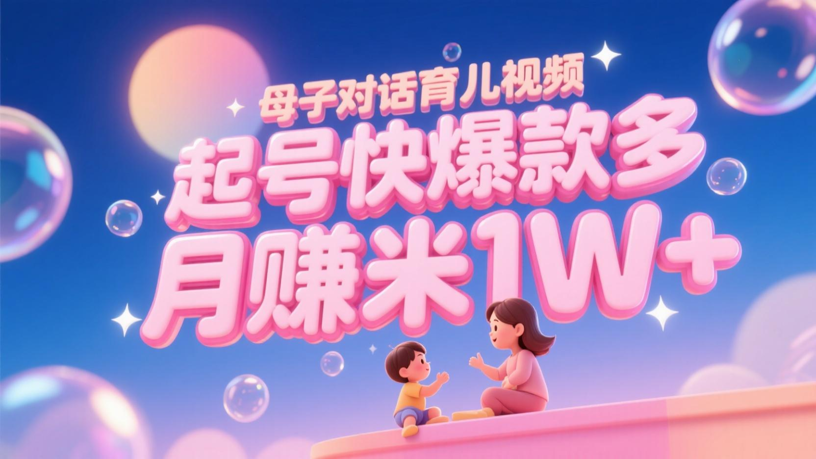 AI生成母子对话育儿类视频，起号快爆款多，小白宝妈轻松学，多渠道变现，月赚米1W+K叔网赚资源-网赚项目-副业赚钱-互联网创业-资源整合K叔网赚资源