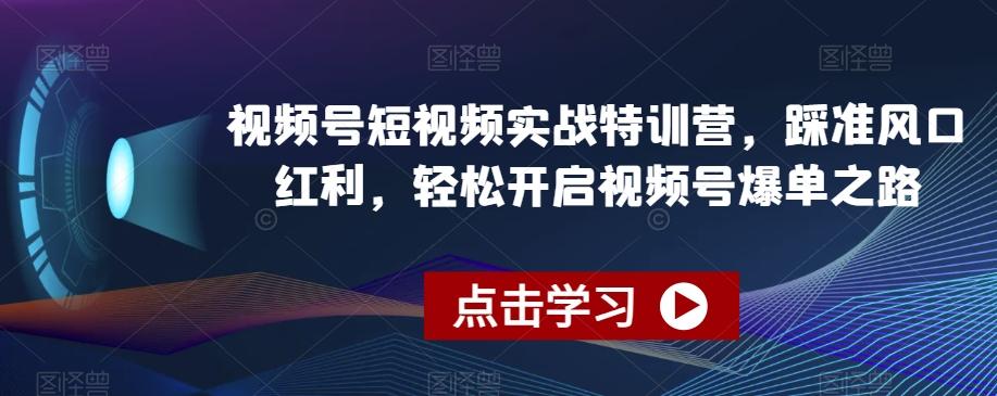 视频号短视频实战特训营，踩准风口红利，轻松开启视频号爆单之路K叔网赚资源-网赚项目-副业赚钱-互联网创业-资源整合K叔网赚资源