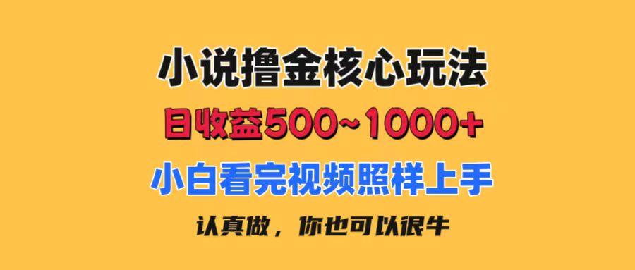 小说撸金核心玩法，日收益500-1000+，小白看完照样上手，0成本有手就行K叔网赚资源-网赚项目-副业赚钱-互联网创业-资源整合K叔网赚资源