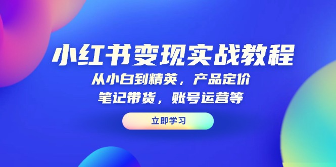 小红书变现实战教程：从小白到精英，产品定价，笔记带货，账号运营等K叔网赚资源-网赚项目-副业赚钱-互联网创业-资源整合K叔网赚资源