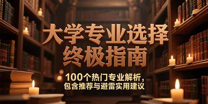 付费文：大学专业选择终极指南,100个热门专业解析,包含推荐与避雷实用建议K叔网赚资源-网赚项目-副业赚钱-互联网创业-资源整合K叔网赚资源