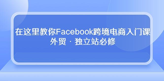 在这里教你Facebook跨境电商入门课，外贸·独立站必修K叔网赚资源-网赚项目-副业赚钱-互联网创业-资源整合K叔网赚资源