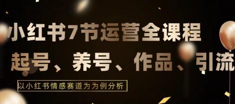 7节小红书运营实战全教程，结合最新情感赛道，打通小红书运营全流程【揭秘】K叔网赚资源-网赚项目-副业赚钱-互联网创业-资源整合K叔网赚资源