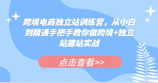 跨境电商独立站训练营，从小白到精通手把手教你做跨境+独立站建站实战K叔网赚资源-网赚项目-副业赚钱-互联网创业-资源整合K叔网赚资源