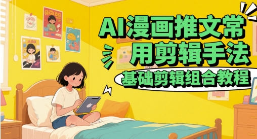 AI漫画推文常用剪辑手法，基础剪辑组合教程K叔网赚资源-网赚项目-副业赚钱-互联网创业-资源整合K叔网赚资源