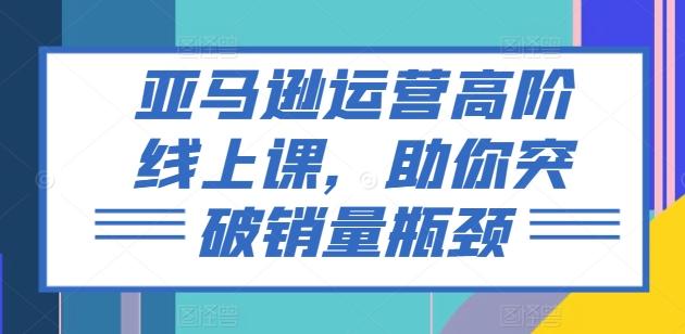 亚马逊运营高阶线上课，助你突破销量瓶颈K叔网赚资源-网赚项目-副业赚钱-互联网创业-资源整合K叔网赚资源