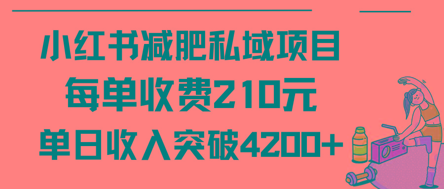 (9466期)小红书减肥私域项目每单收费210元单日成交20单，最高日入4200+K叔网赚资源-网赚项目-副业赚钱-互联网创业-资源整合K叔网赚资源