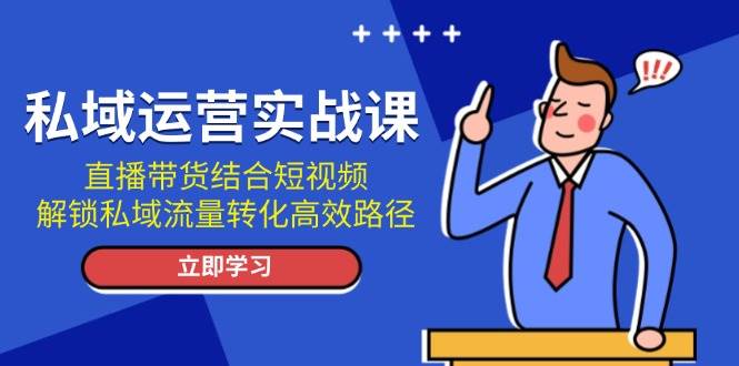 私域运营实战课：直播带货结合短视频，解锁私域流量转化高效路径K叔网赚资源-网赚项目-副业赚钱-互联网创业-资源整合K叔网赚资源