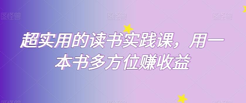 超实用的读书实践课，用一本书多方位赚收益K叔网赚资源-网赚项目-副业赚钱-互联网创业-资源整合K叔网赚资源