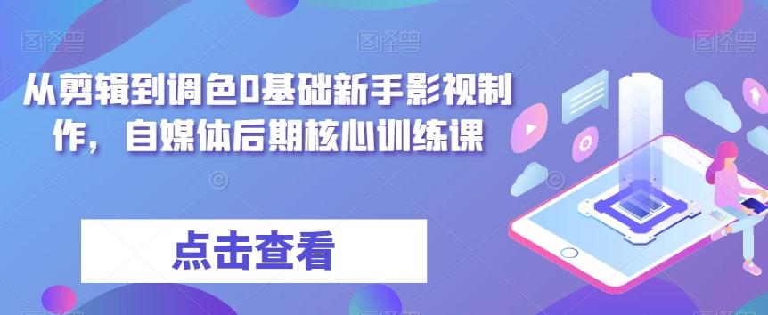 从剪辑到调色0基础新手影视制作，自媒体后期核心训练课K叔网赚资源-网赚项目-副业赚钱-互联网创业-资源整合K叔网赚资源