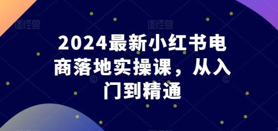 2024最新小红书电商落地实操课，从入门到精通K叔网赚资源-网赚项目-副业赚钱-互联网创业-资源整合K叔网赚资源