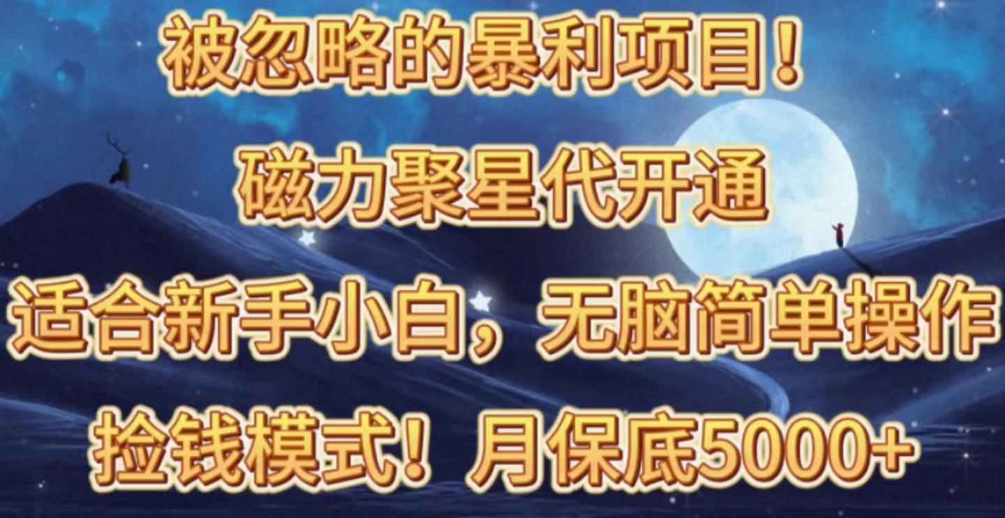 被忽略的暴利项目！磁力聚星代开通捡钱模式，轻松月入五六千K叔网赚资源-网赚项目-副业赚钱-互联网创业-资源整合K叔网赚资源