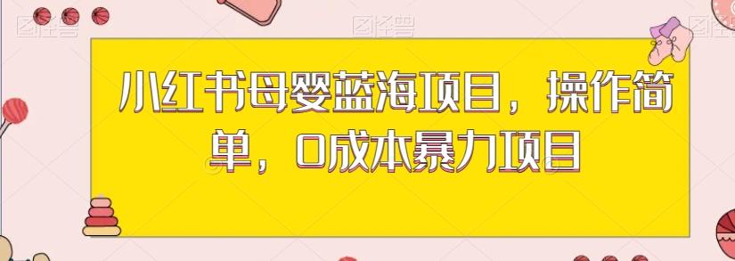 小红书母婴蓝海项目，操作简单，0成本暴力项目K叔网赚资源-网赚项目-副业赚钱-互联网创业-资源整合K叔网赚资源