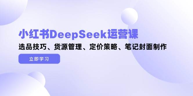 小红书DeepSeek运营课，选品技巧、货源管理、定价策略、笔记封面制作K叔网赚资源-网赚项目-副业赚钱-互联网创业-资源整合K叔网赚资源