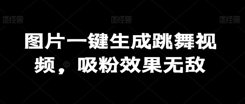 图片一键生成跳舞视频，吸粉效果无敌K叔网赚资源-网赚项目-副业赚钱-互联网创业-资源整合K叔网赚资源