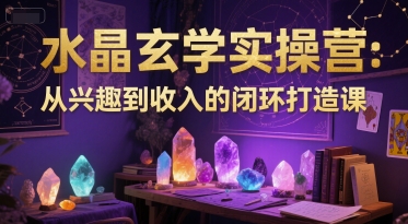 水晶玄学实操营：从兴趣到收入的闭环打造课K叔网赚资源-网赚项目-副业赚钱-互联网创业-资源整合K叔网赚资源