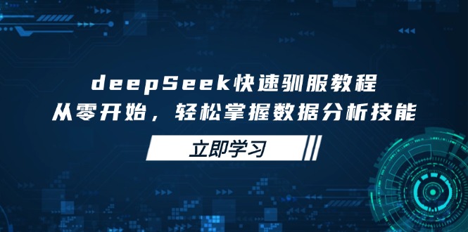 deepSeek快速驯服教程，从零开始，轻松掌握数据分析技能K叔网赚资源-网赚项目-副业赚钱-互联网创业-资源整合K叔网赚资源