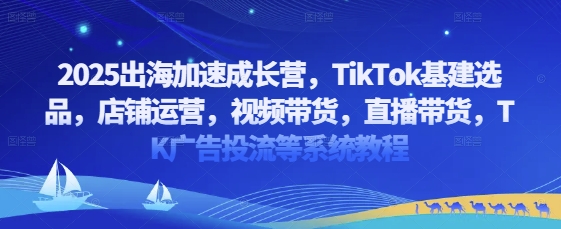 2025出海加速成长营，TikTok基建选品，店铺运营，视频带货，直播带货，TK广告投流等系统教程K叔网赚资源-网赚项目-副业赚钱-互联网创业-资源整合K叔网赚资源