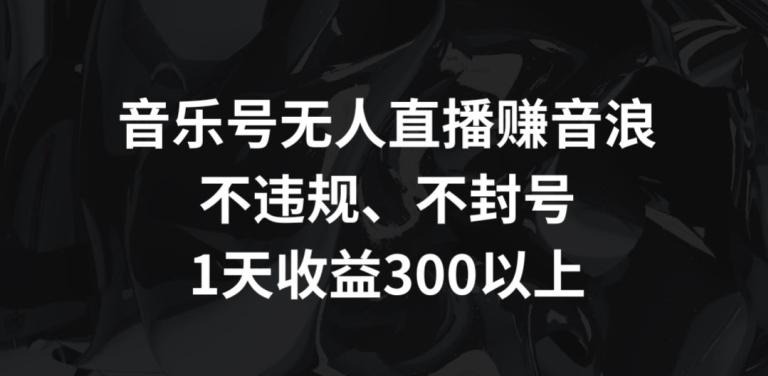 音乐号无人直播赚音浪，不违规、不封号，1天收益300+【揭秘】K叔网赚资源-网赚项目-副业赚钱-互联网创业-资源整合K叔网赚资源