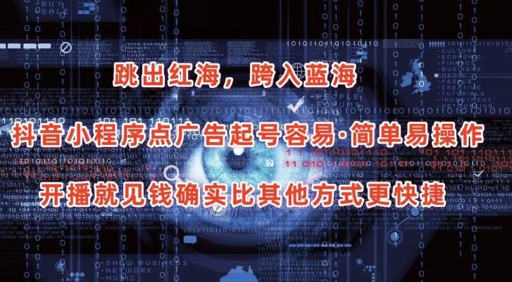 抖音小程序点广告项目，起号容易，简单易操作，开播就见有收益【揭秘】K叔网赚资源-网赚项目-副业赚钱-互联网创业-资源整合K叔网赚资源
